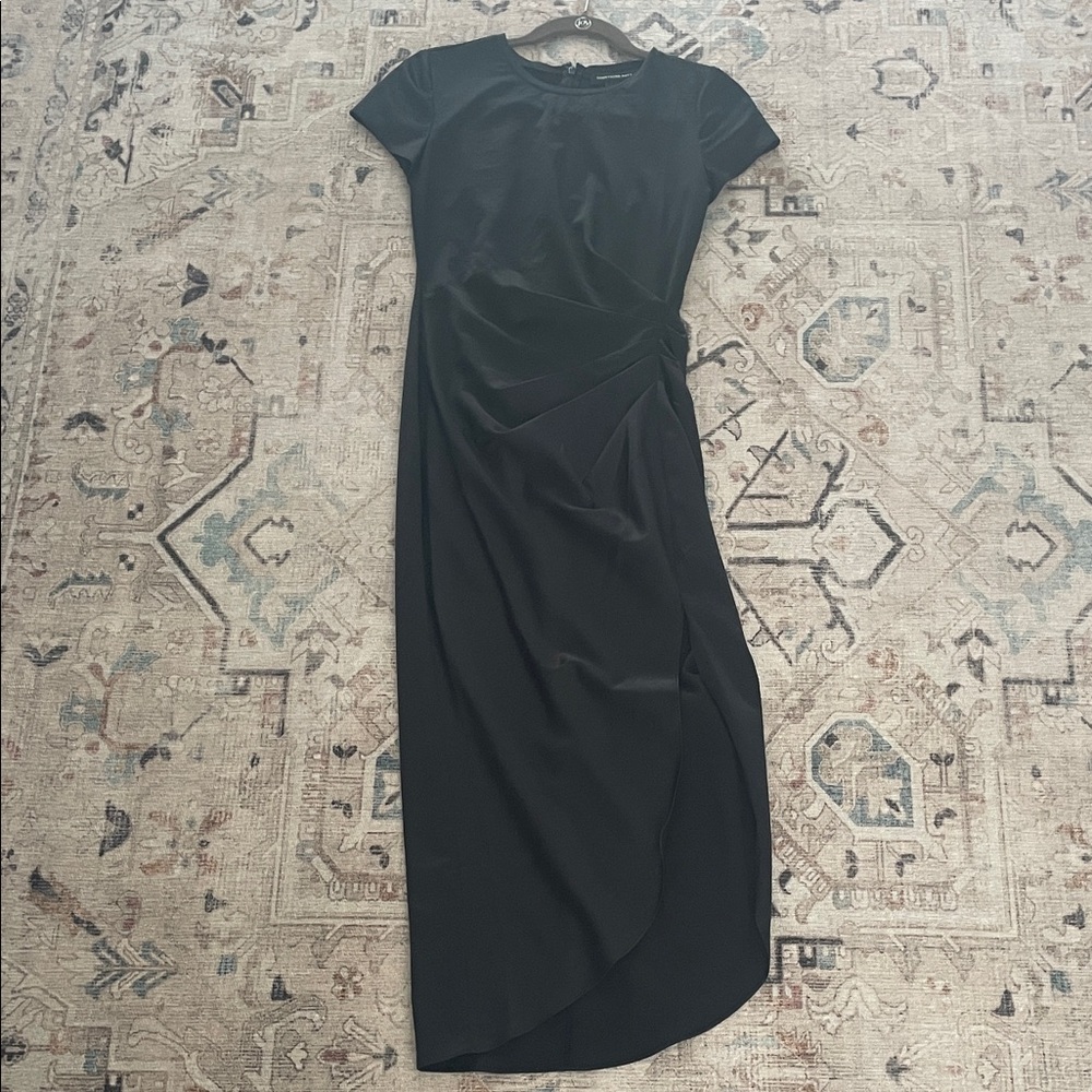 Something Navy Elegant Black Midi Dress